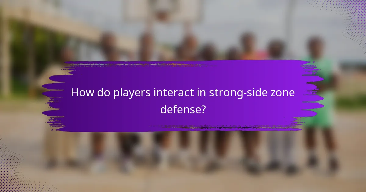 How do players interact in strong-side zone defense?
