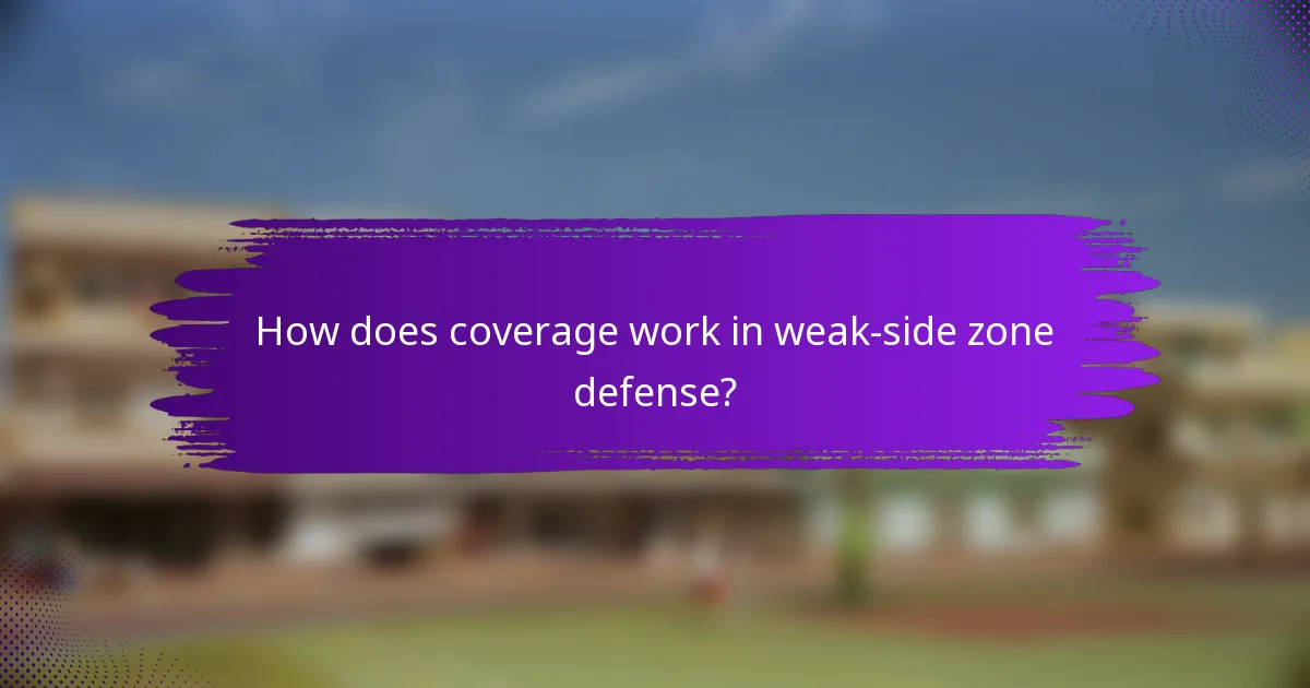 How does coverage work in weak-side zone defense?