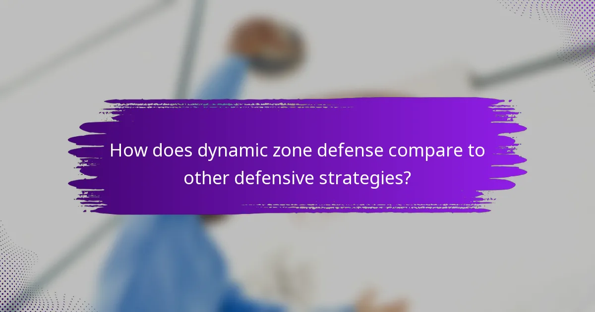 How does dynamic zone defense compare to other defensive strategies?