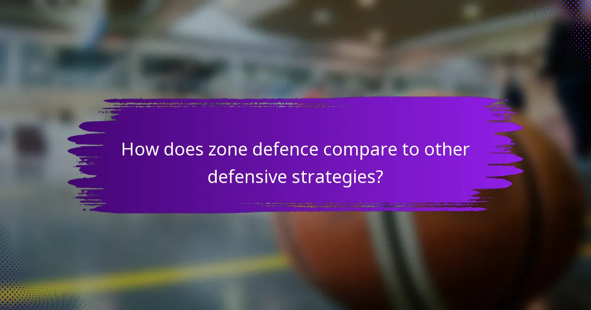 How does zone defence compare to other defensive strategies?