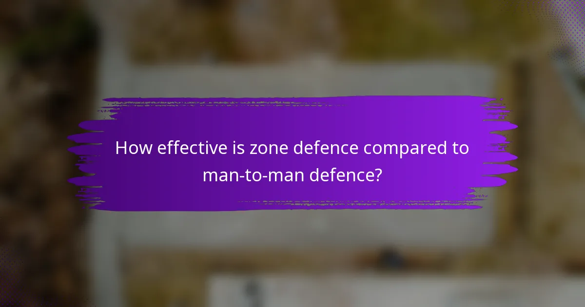 How effective is zone defence compared to man-to-man defence?