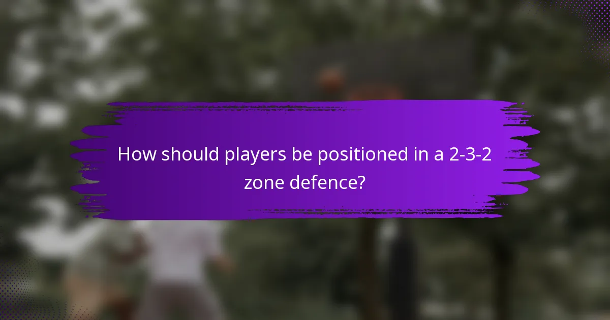 How should players be positioned in a 2-3-2 zone defence?