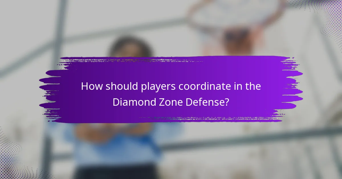 How should players coordinate in the Diamond Zone Defense?
