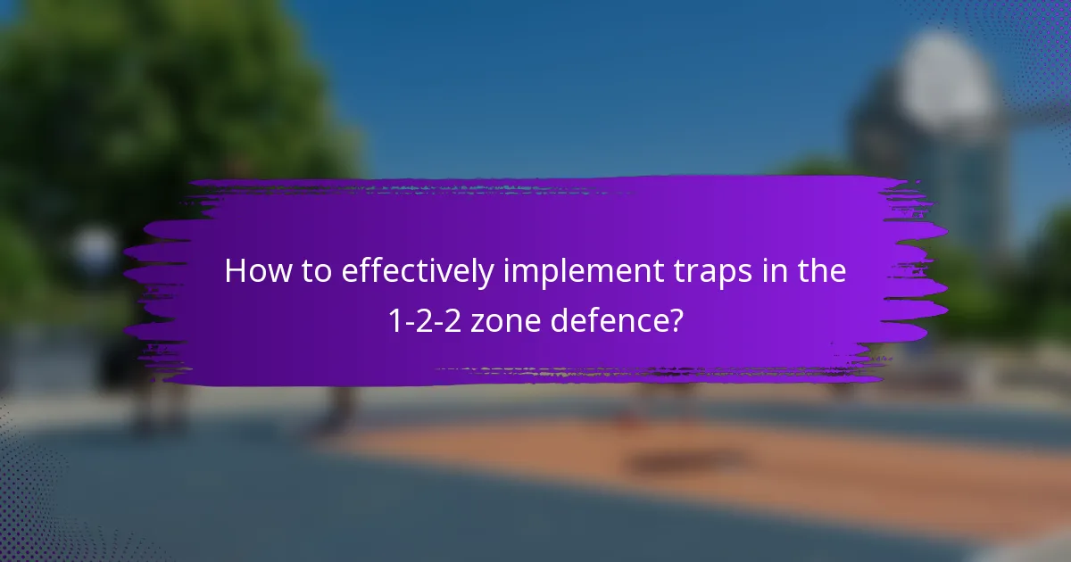 How to effectively implement traps in the 1-2-2 zone defence?