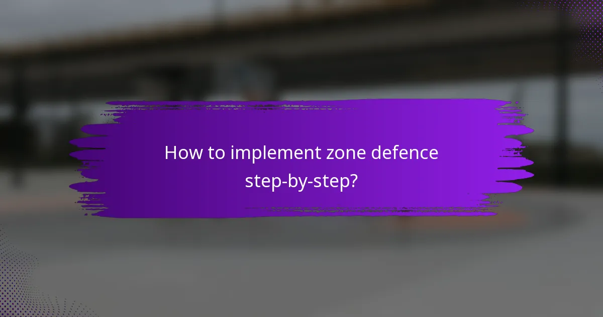 How to implement zone defence step-by-step?