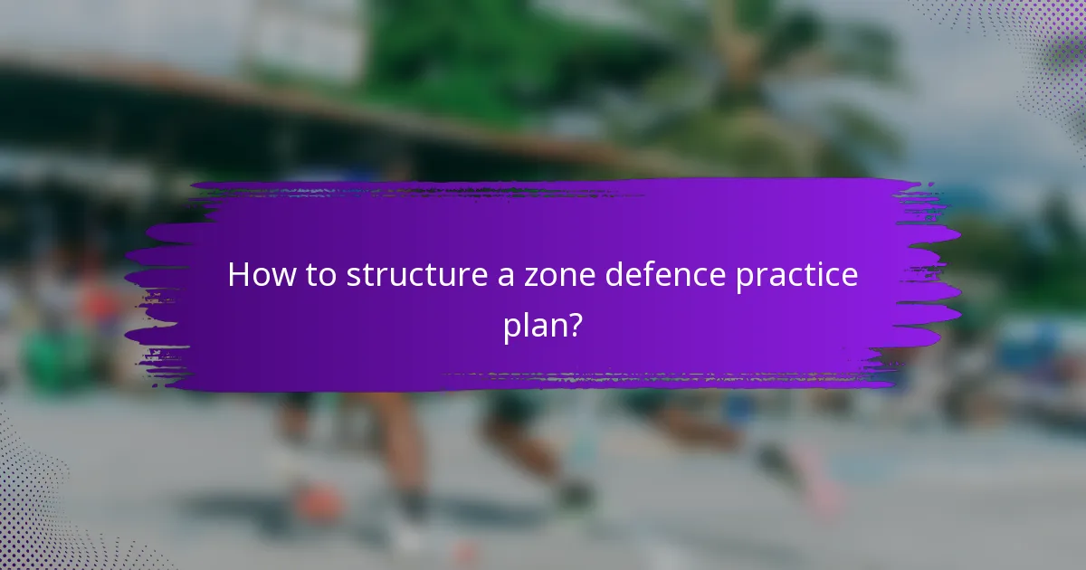 How to structure a zone defence practice plan?
