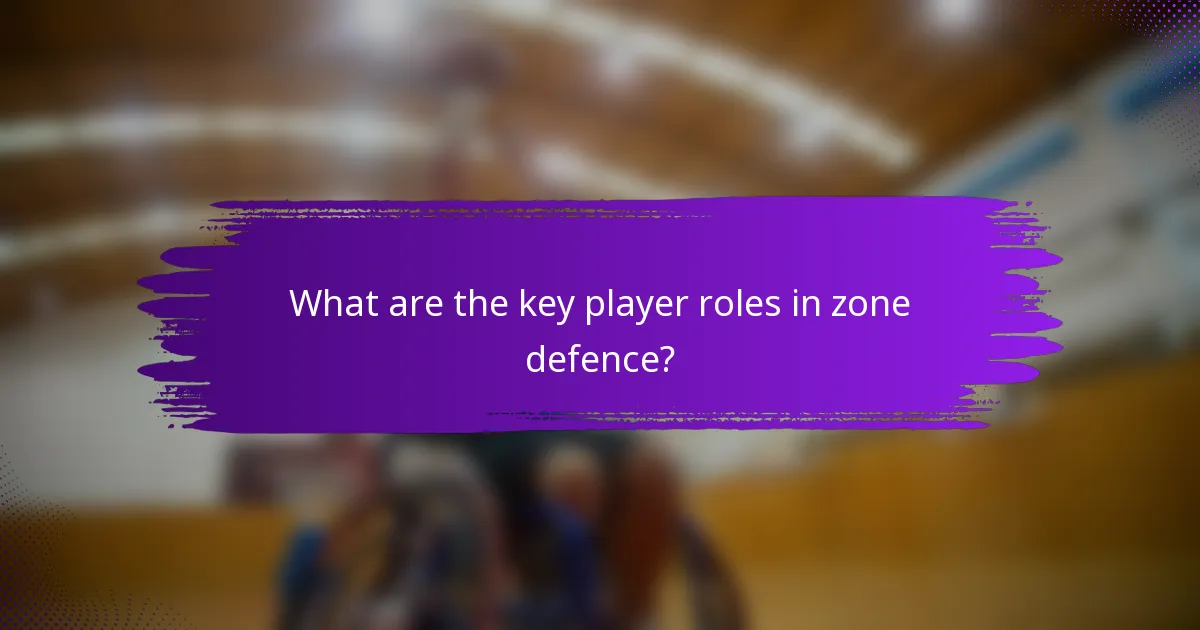 What are the key player roles in zone defence?