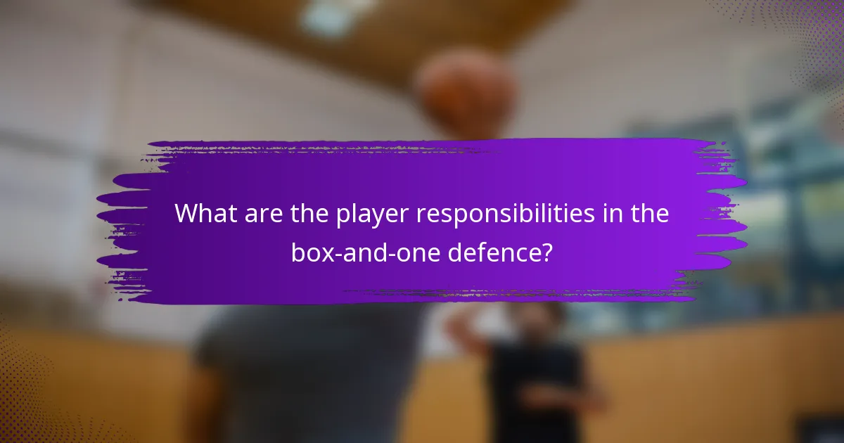 What are the player responsibilities in the box-and-one defence?