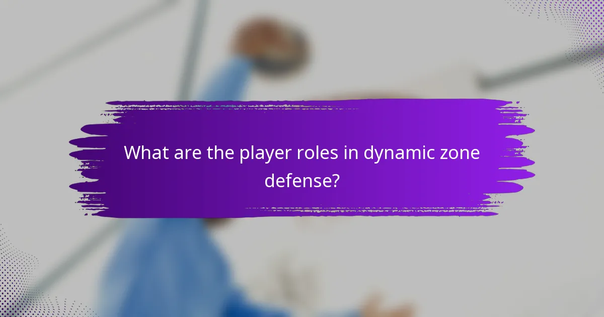 What are the player roles in dynamic zone defense?