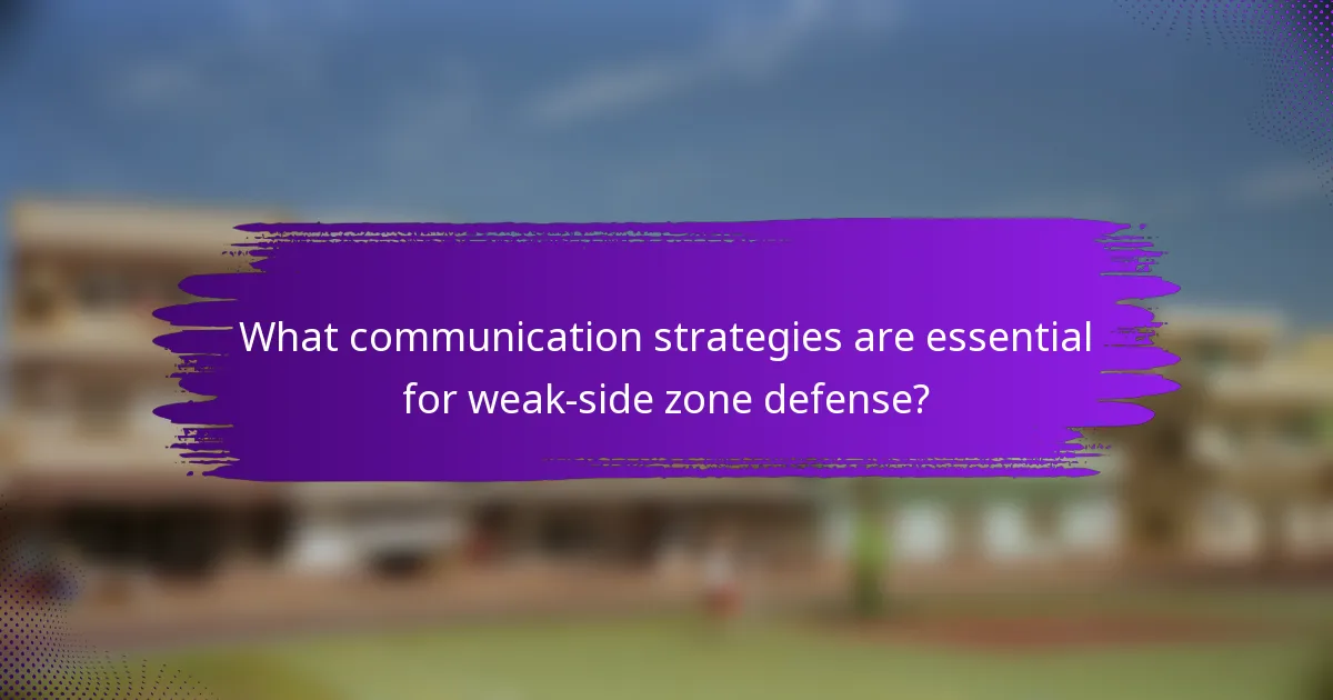 What communication strategies are essential for weak-side zone defense?