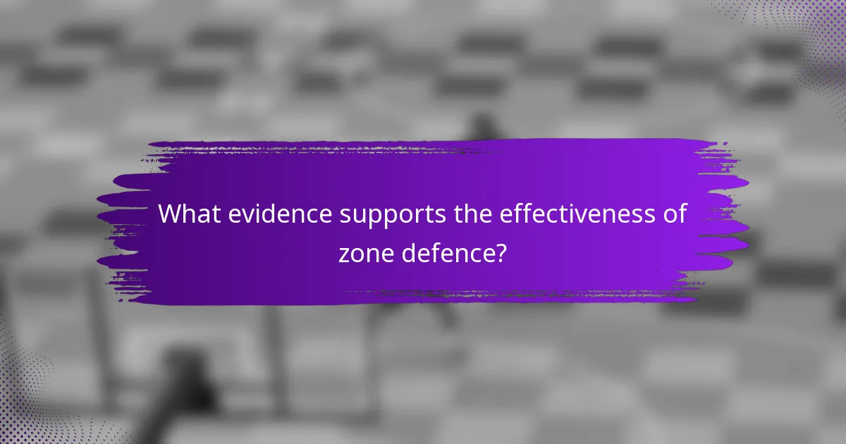 What evidence supports the effectiveness of zone defence?