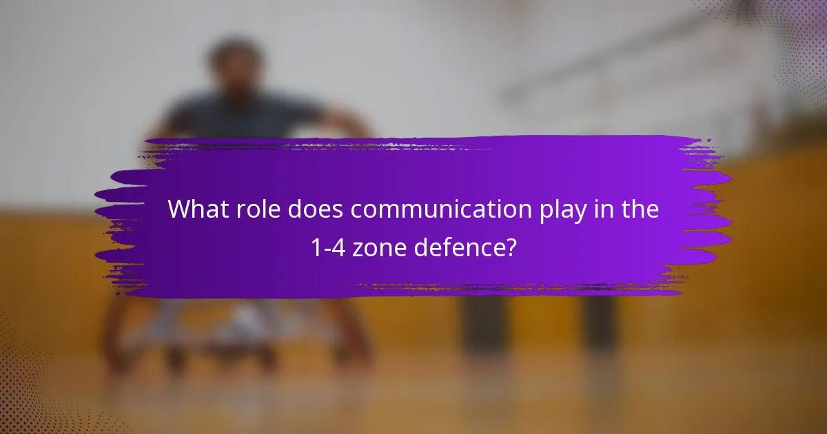 What role does communication play in the 1-4 zone defence?