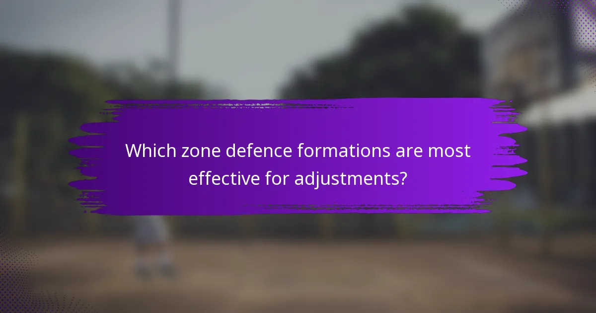 Which zone defence formations are most effective for adjustments?