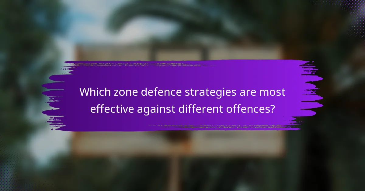 Which zone defence strategies are most effective against different offences?